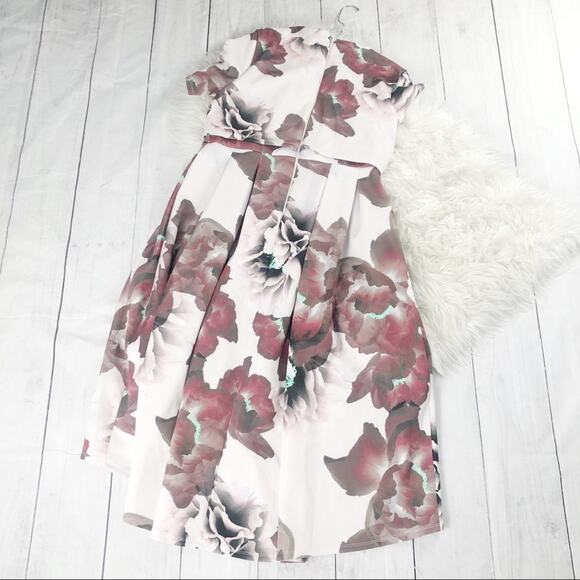 ASOS Women's Maternity Floral Print Hi-Low Pink Dress NEW‎ Size 12 - Picture 4 of 5
